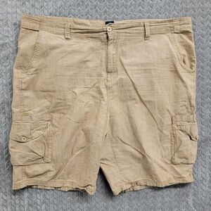 Nat Nast Mens Beige Cotton Casual Zip Flat‎ Front Cargo Shorts Mid Rise Size 46